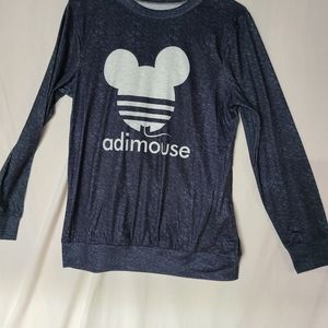 NWOT Dark Gray Small Long sleeve "adimouse" T-shirt